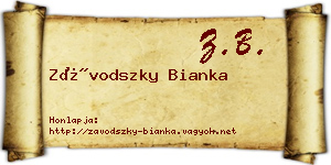 Závodszky Bianka névjegykártya
